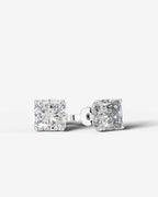 Lab Grown Diamond Cushion Solitaire Stud Earrings