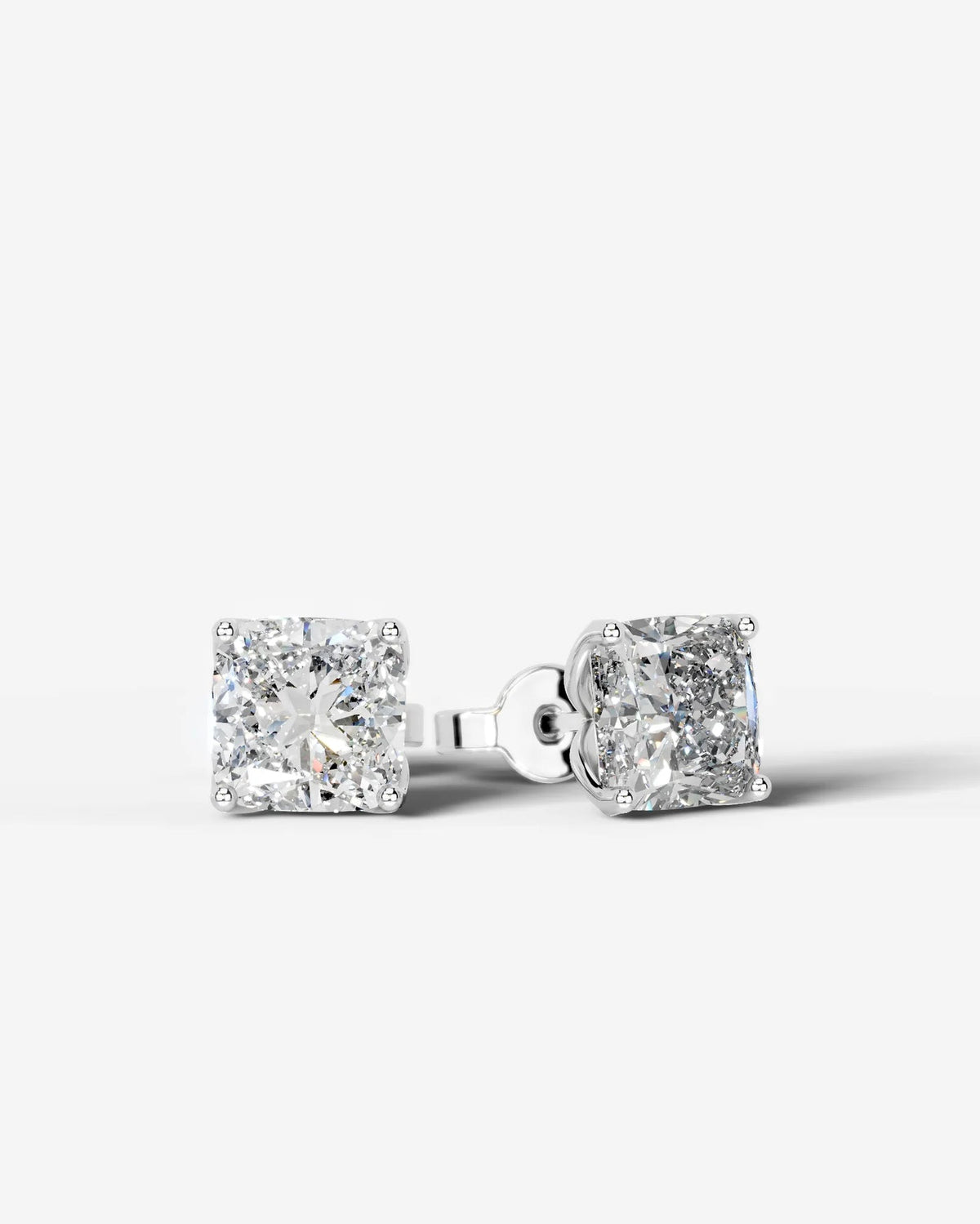 Lab Grown Diamond Cushion Solitaire Stud Earrings