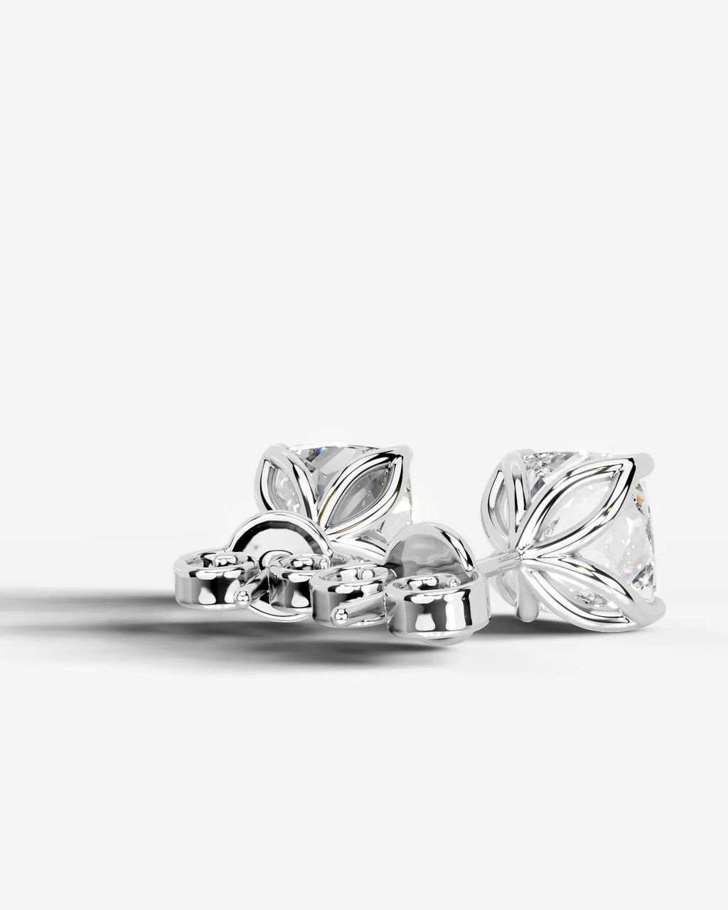 Lab Grown Diamond Cushion Solitaire Stud Earrings