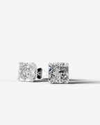 Lab Grown Diamond Cushion Solitaire Stud Earrings