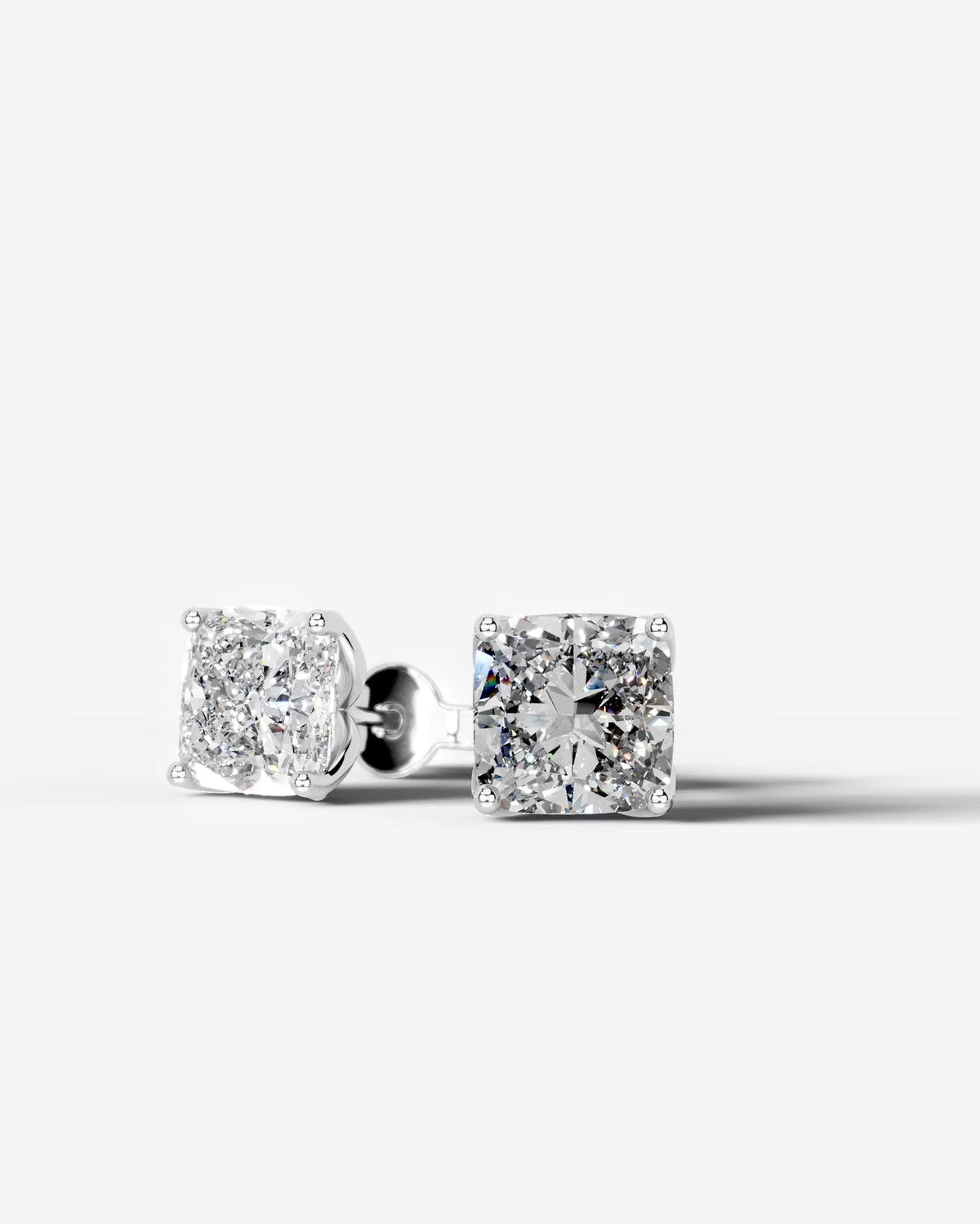 Lab Grown Diamond Cushion Solitaire Stud Earrings