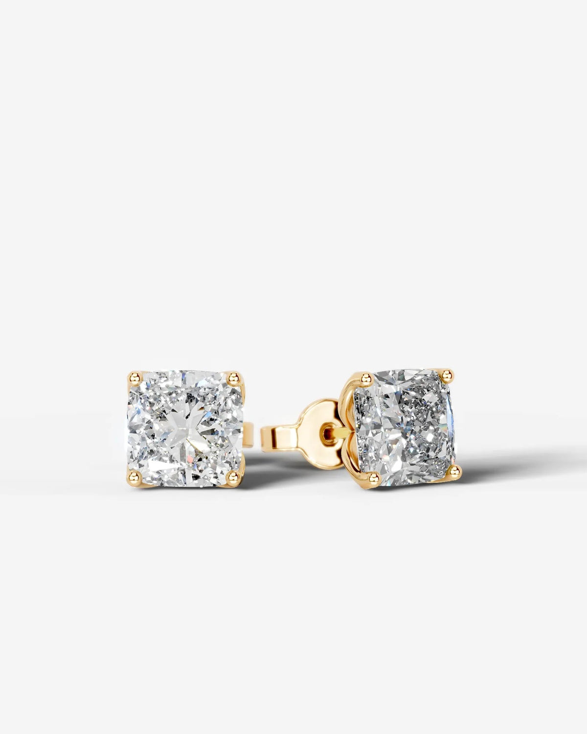 Lab Grown Diamond Cushion Solitaire Stud Earrings