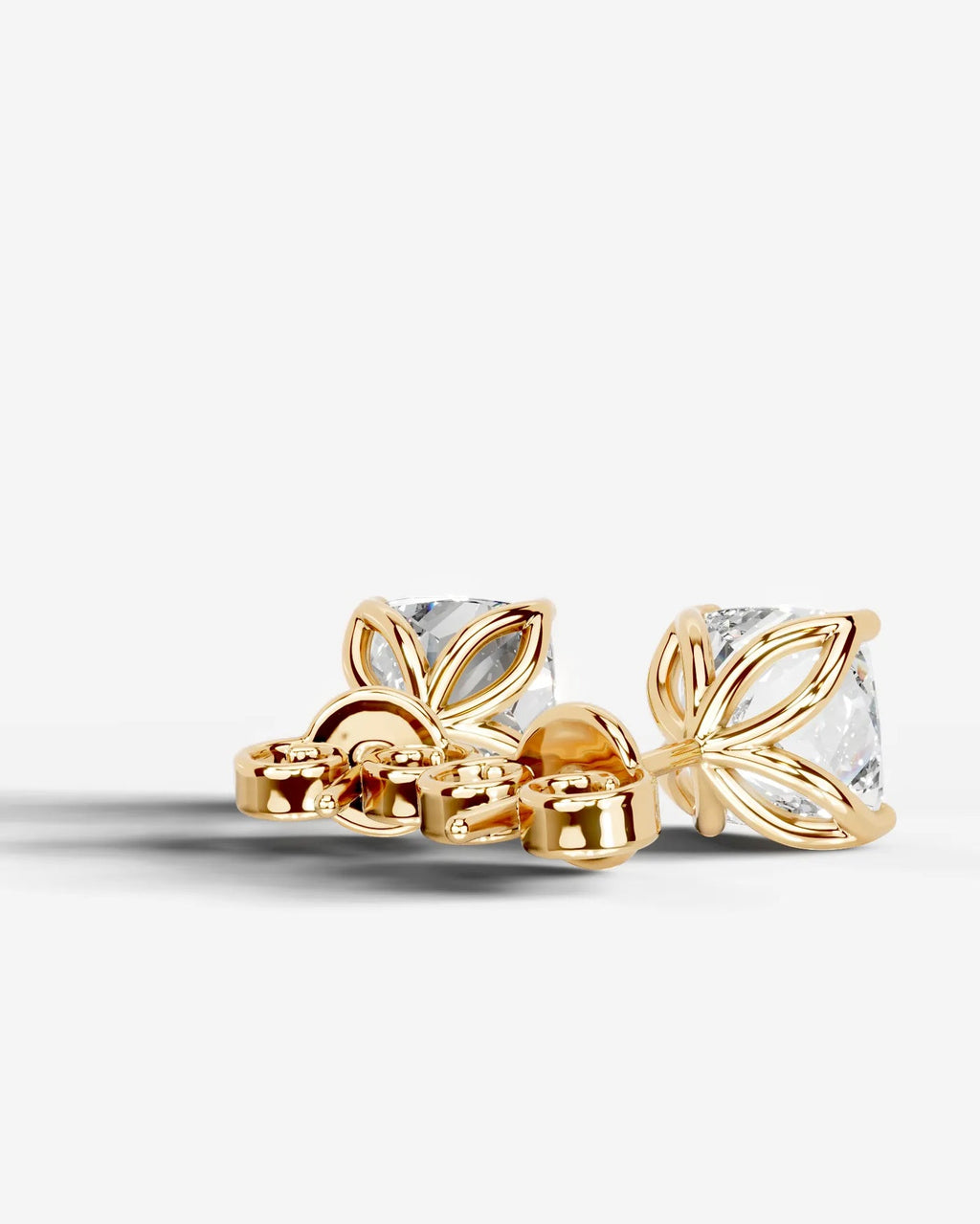 Lab Grown Diamond Cushion Solitaire Stud Earrings