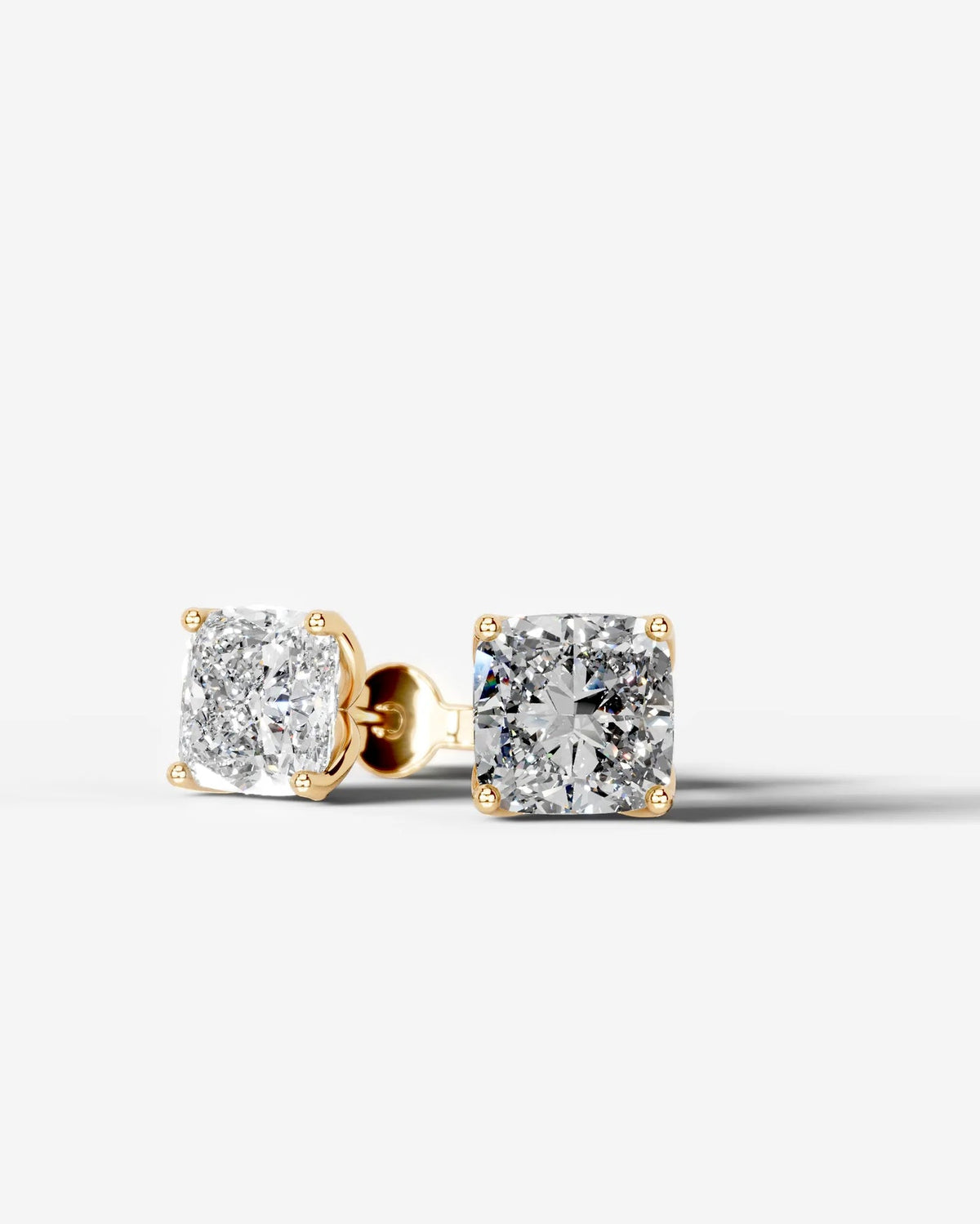 Lab Grown Diamond Cushion Solitaire Stud Earrings