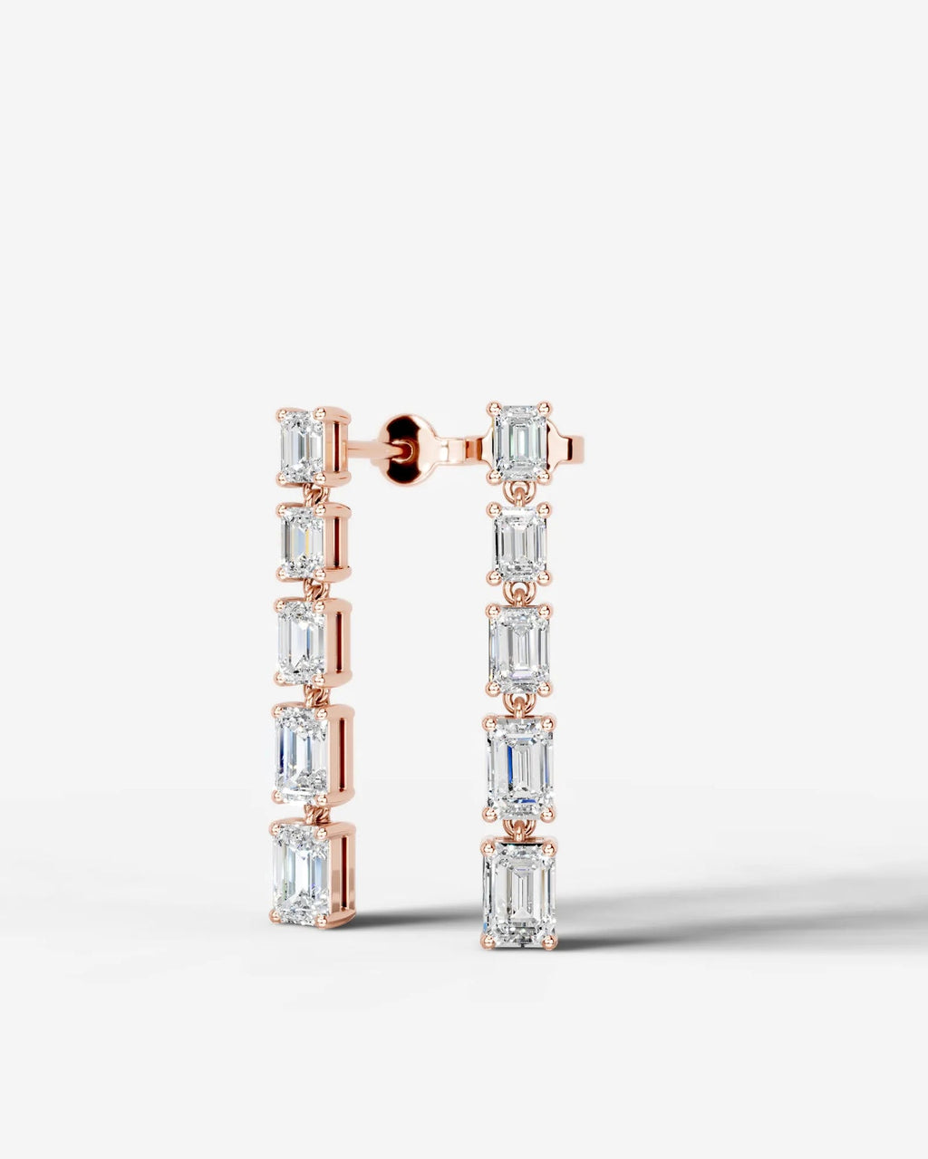 Lab Grown Diamond Emerald Cascade Earrings