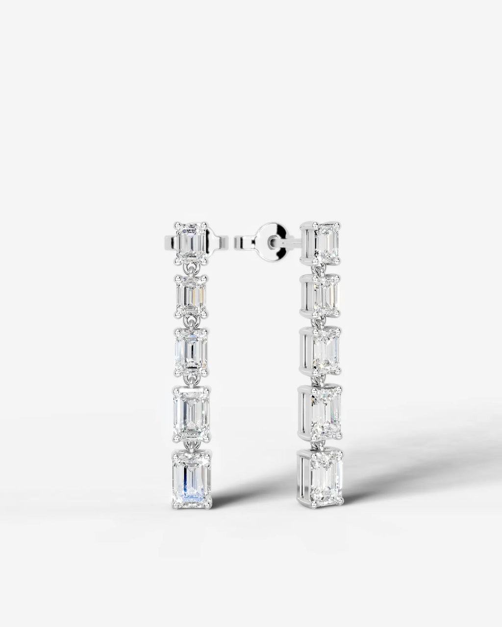 Lab Grown Diamond Emerald Cascade Earrings