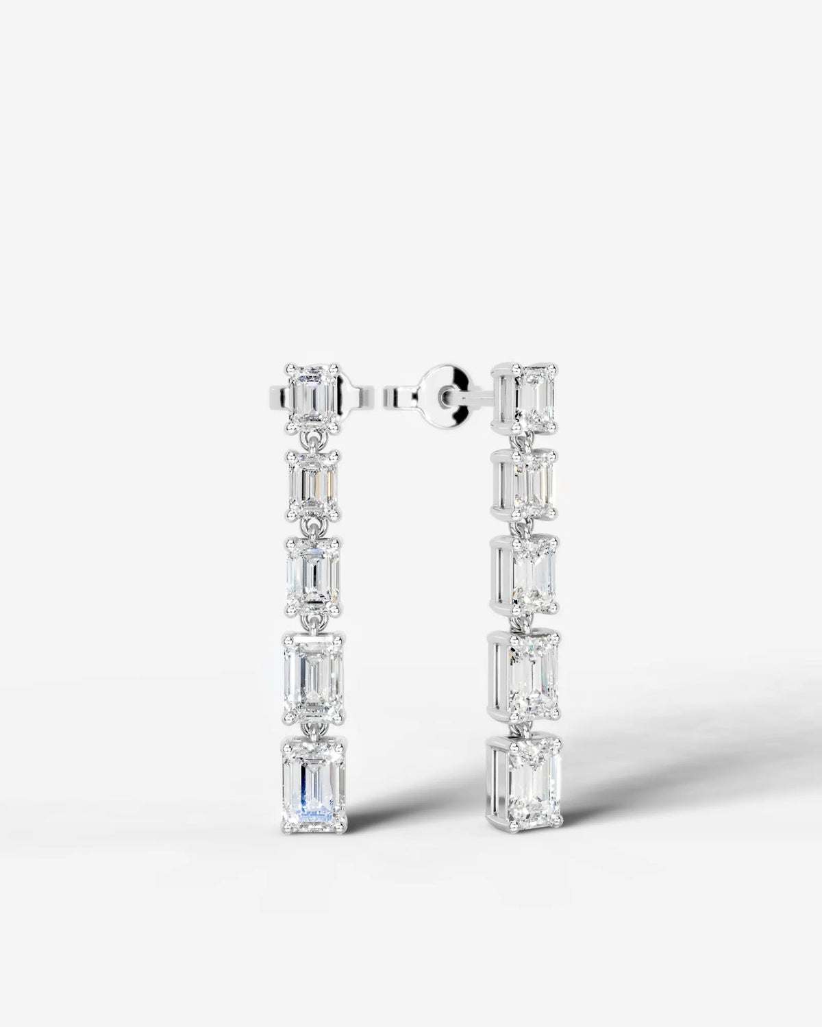 Lab Grown Diamond Emerald Cascade Earrings