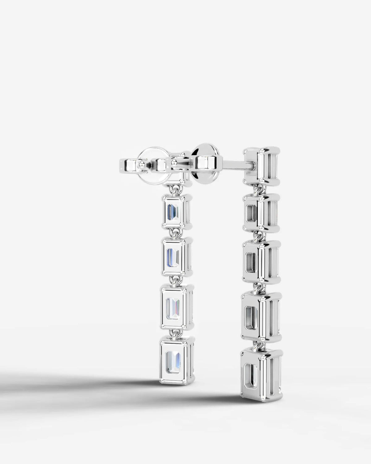 Lab Grown Diamond Emerald Cascade Earrings