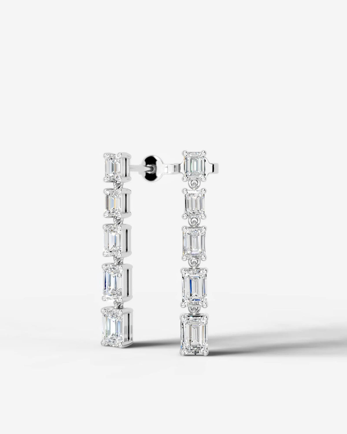 Lab Grown Diamond Emerald Cascade Earrings