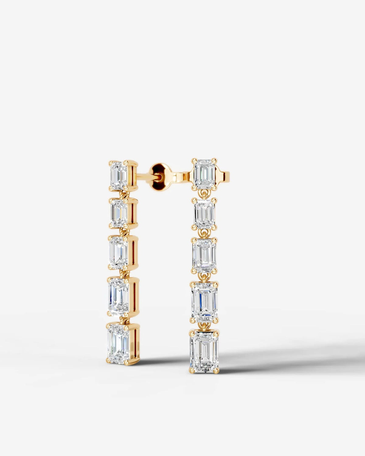 Lab Grown Diamond Emerald Cascade Earrings