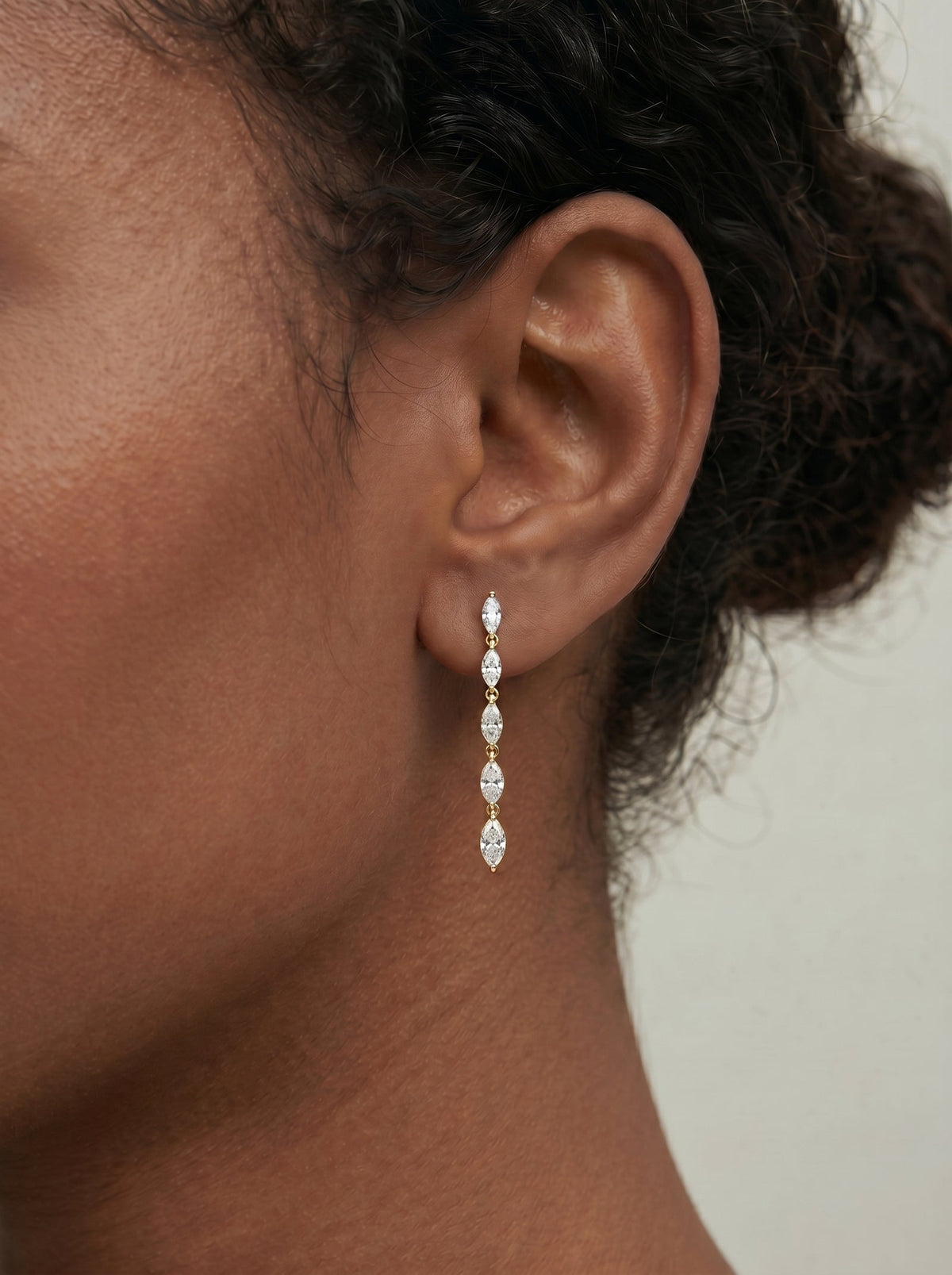 Lab Grown Diamond Marquise Drop Earrings