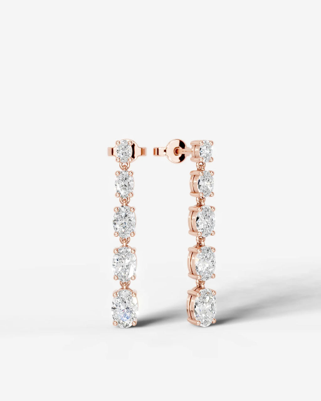 Lab Grown Diamond Oval Drop Earrings