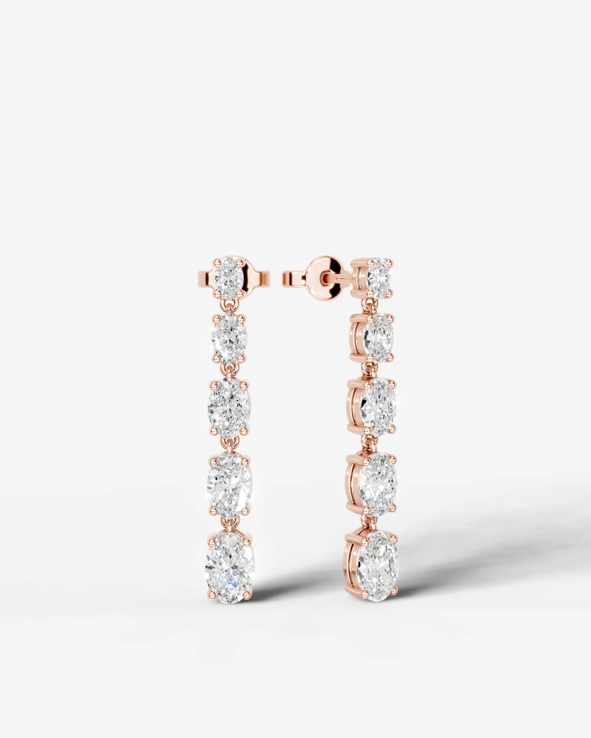 Lab Grown Diamond Oval Drop Earrings