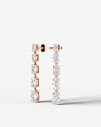 Lab Grown Diamond Oval Drop Earrings