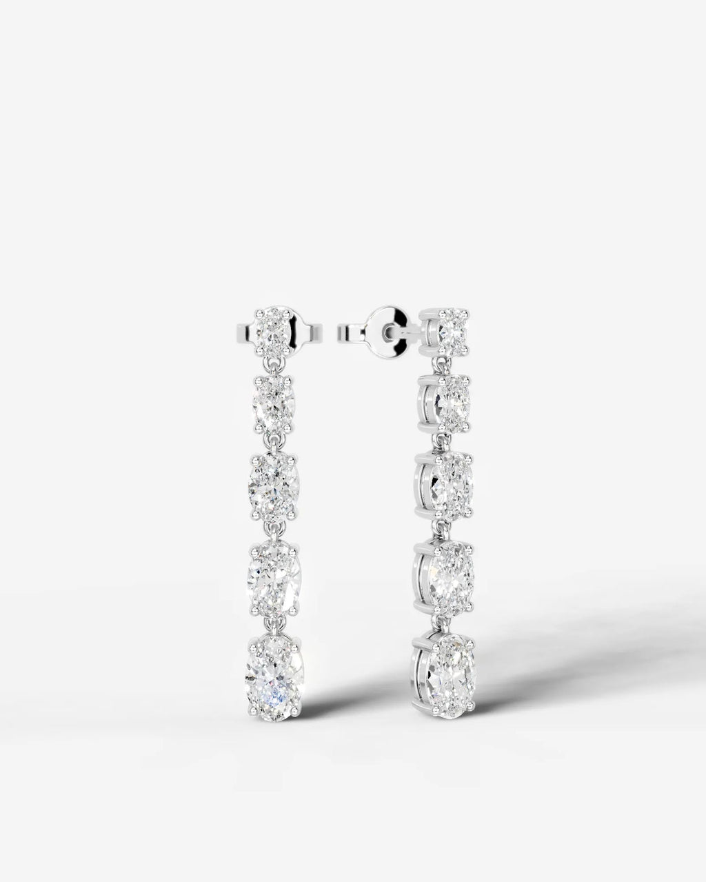 Lab Grown Diamond Oval Drop Earrings