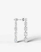 Lab Grown Diamond Oval Drop Earrings