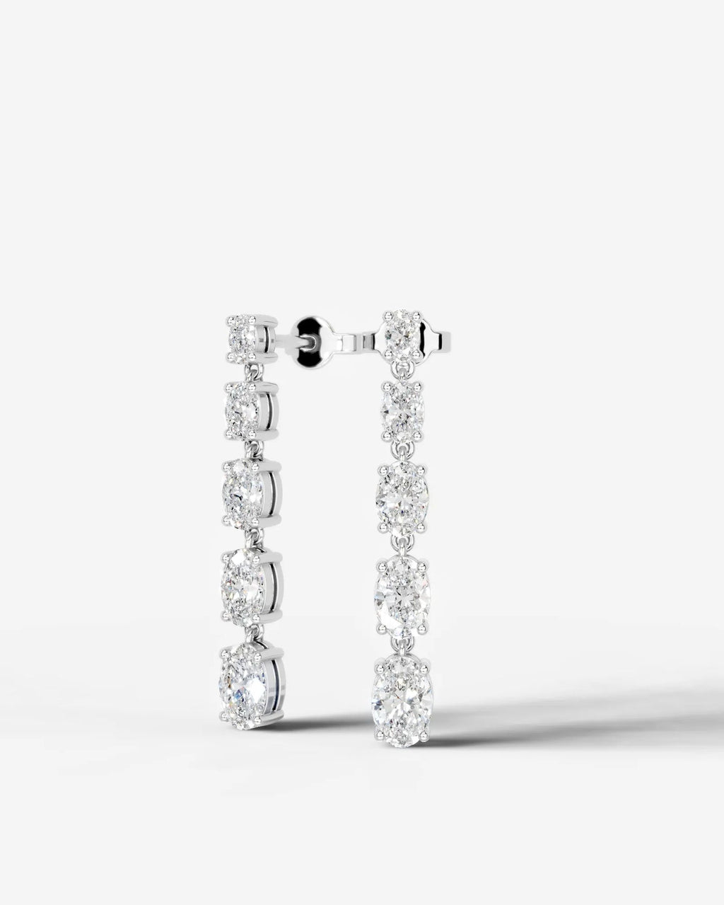 Lab Grown Diamond Oval Drop Earrings