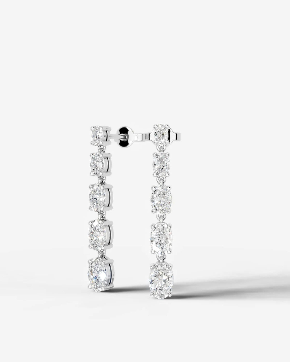 Lab Grown Diamond Oval Drop Earrings