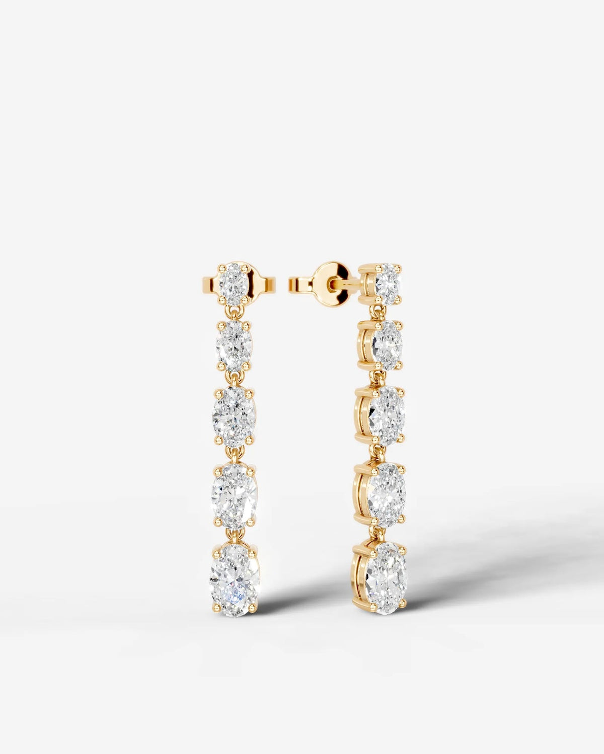 Lab Grown Diamond Oval Drop Earrings