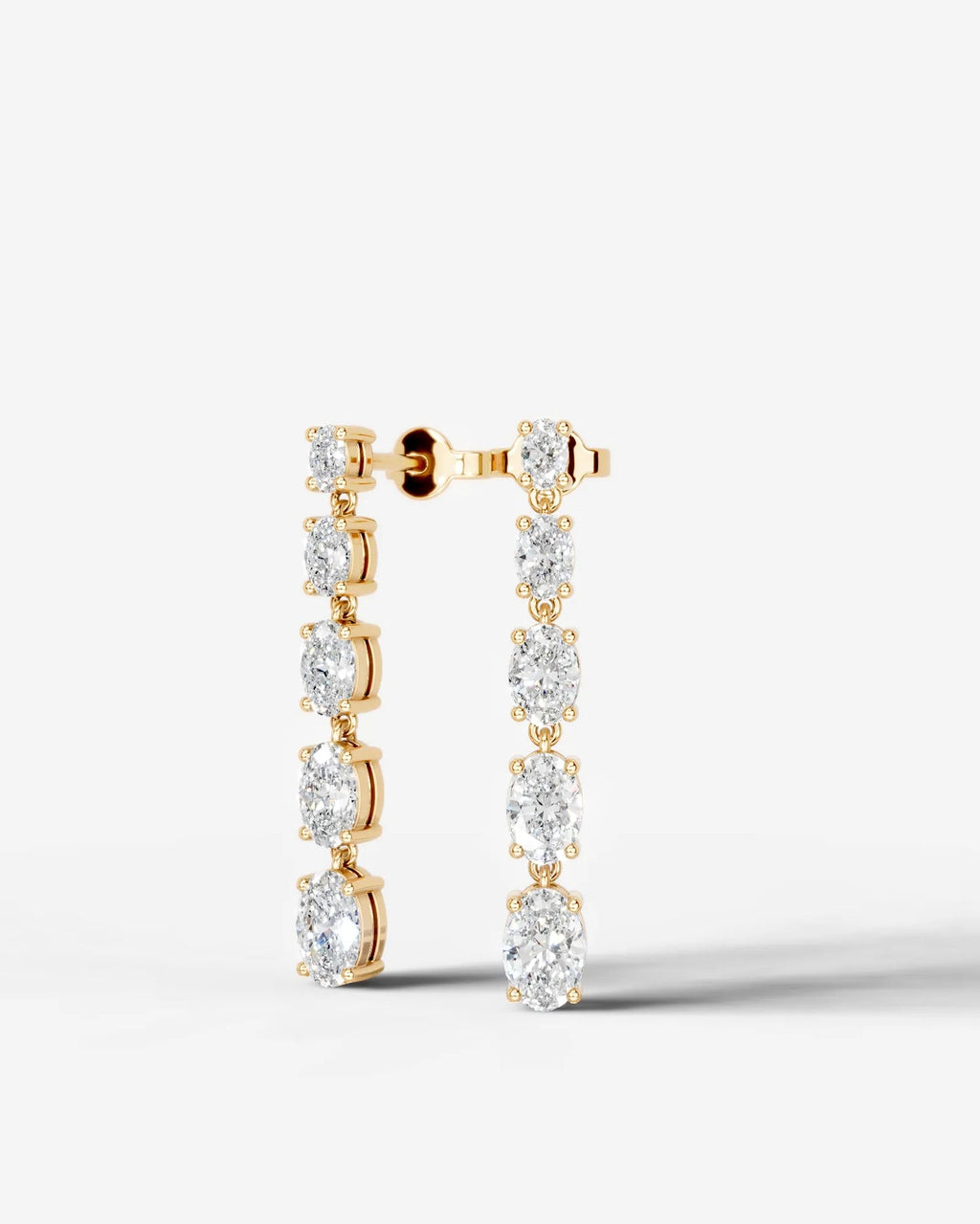Lab Grown Diamond Oval Drop Earrings