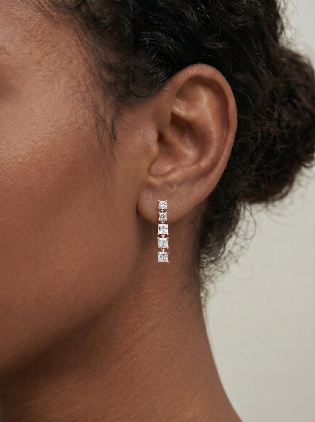 Lab Grown Diamond Princess Drop Earrings
