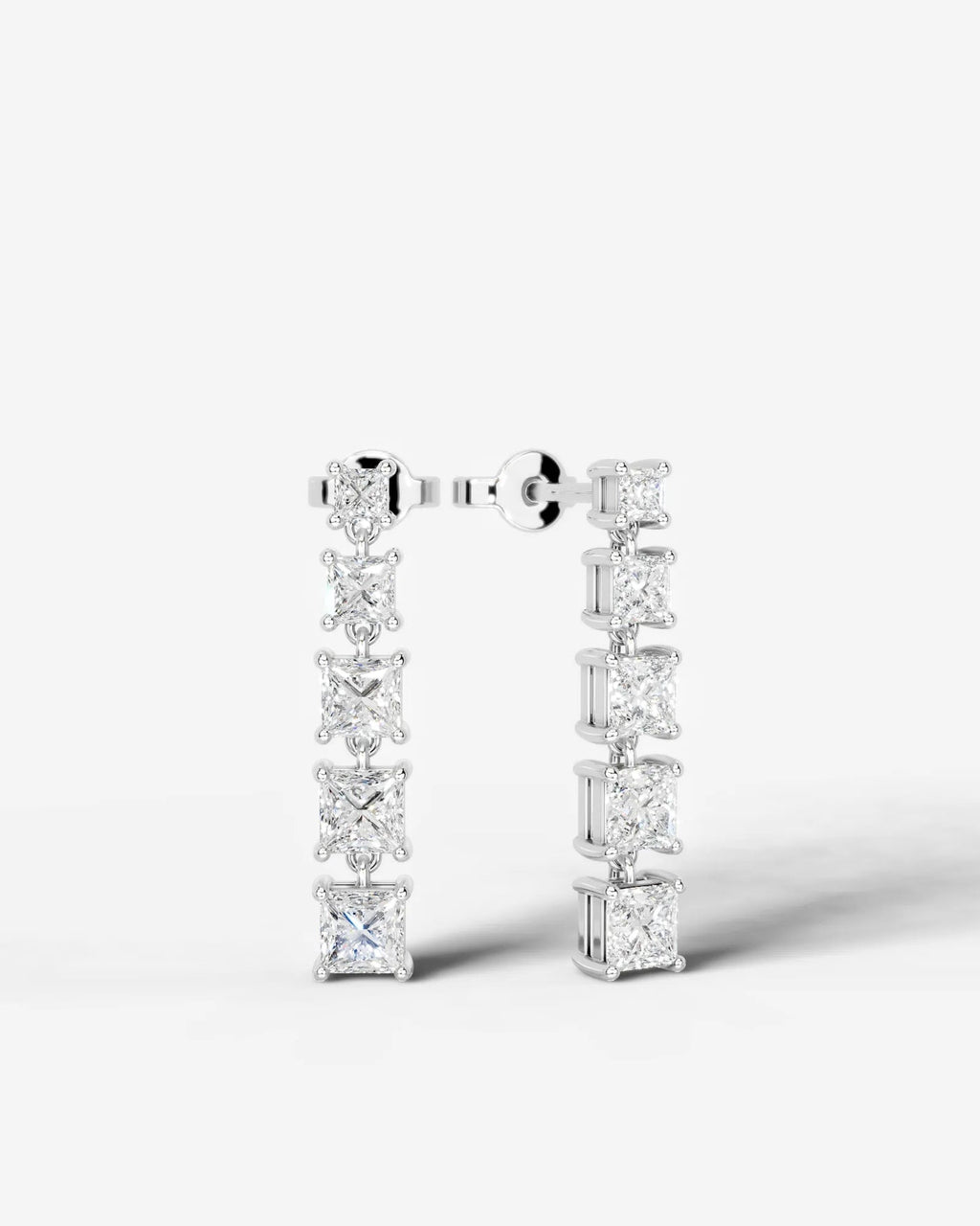 Lab Grown Diamond Princess Drop Earrings