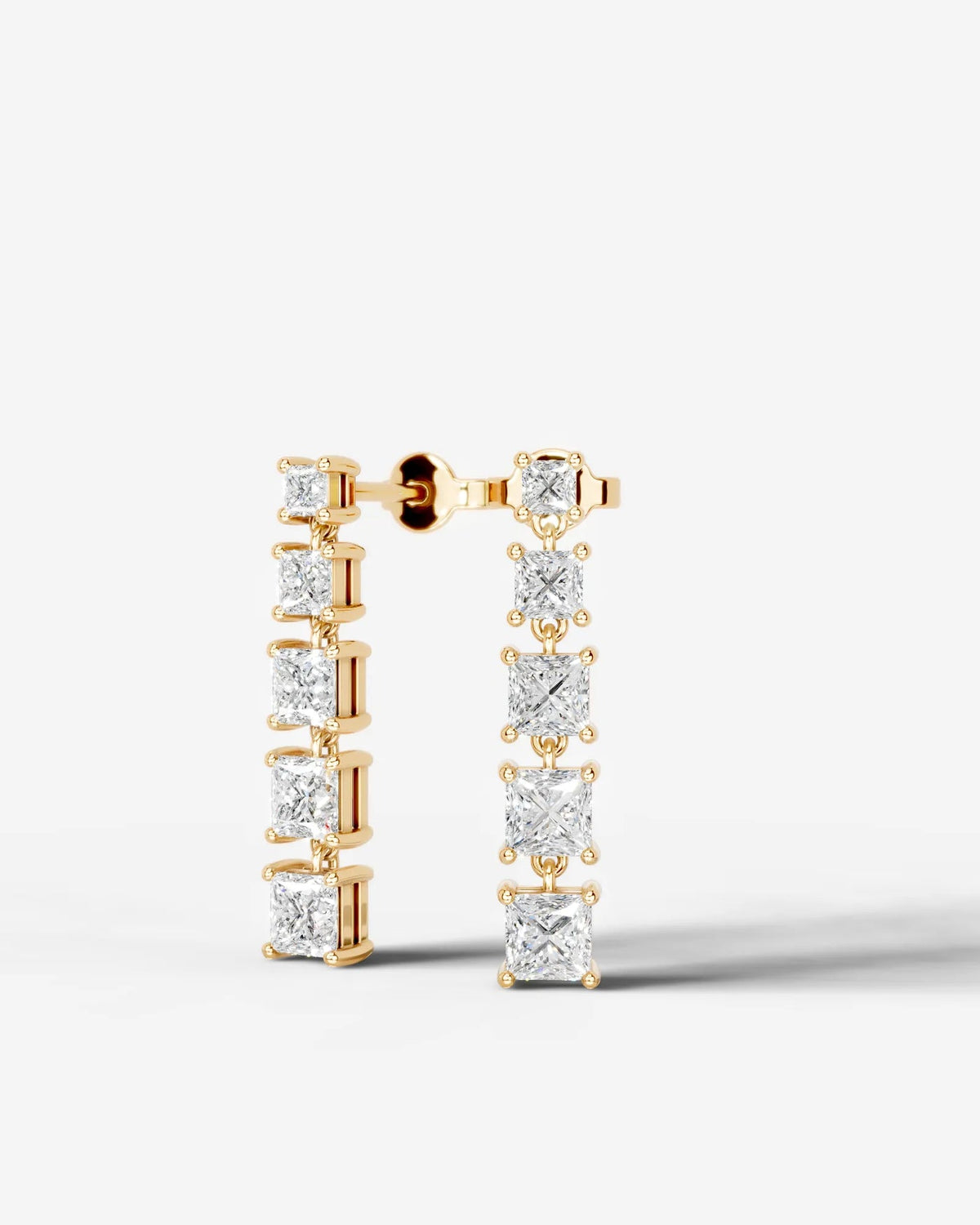 Lab Grown Diamond Princess Drop Earrings