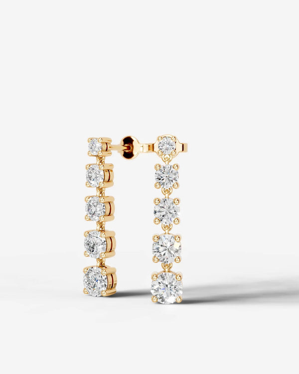 Lab Grown Diamond Round Drop Earrings