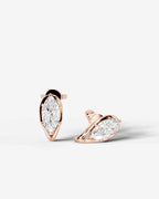 Lab Grown Diamond Marquise Swirl Stud Earrings