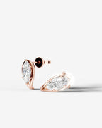 Lab Grown Diamond Marquise Swirl Stud Earrings