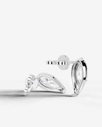 Lab Grown Diamond Marquise Swirl Stud Earrings