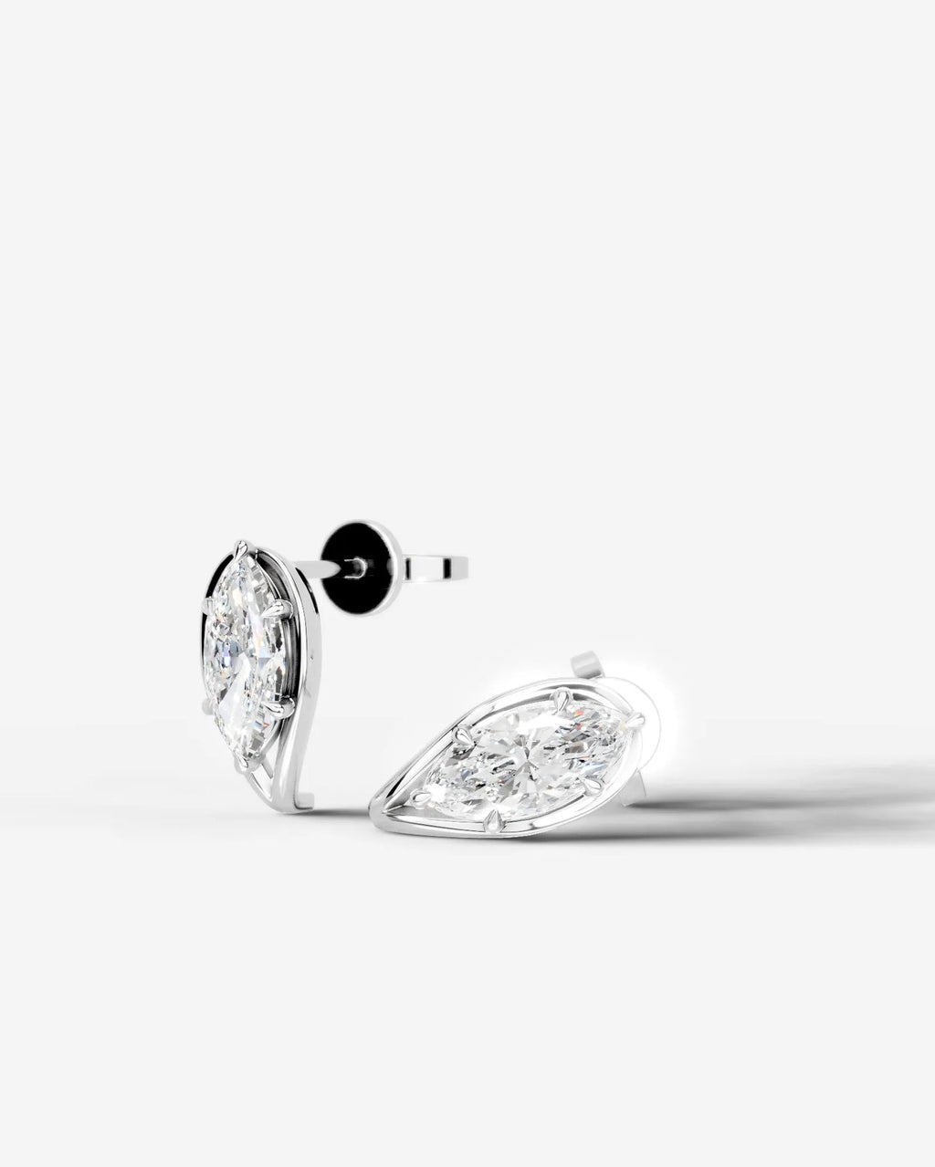 Lab Grown Diamond Marquise Swirl Stud Earrings