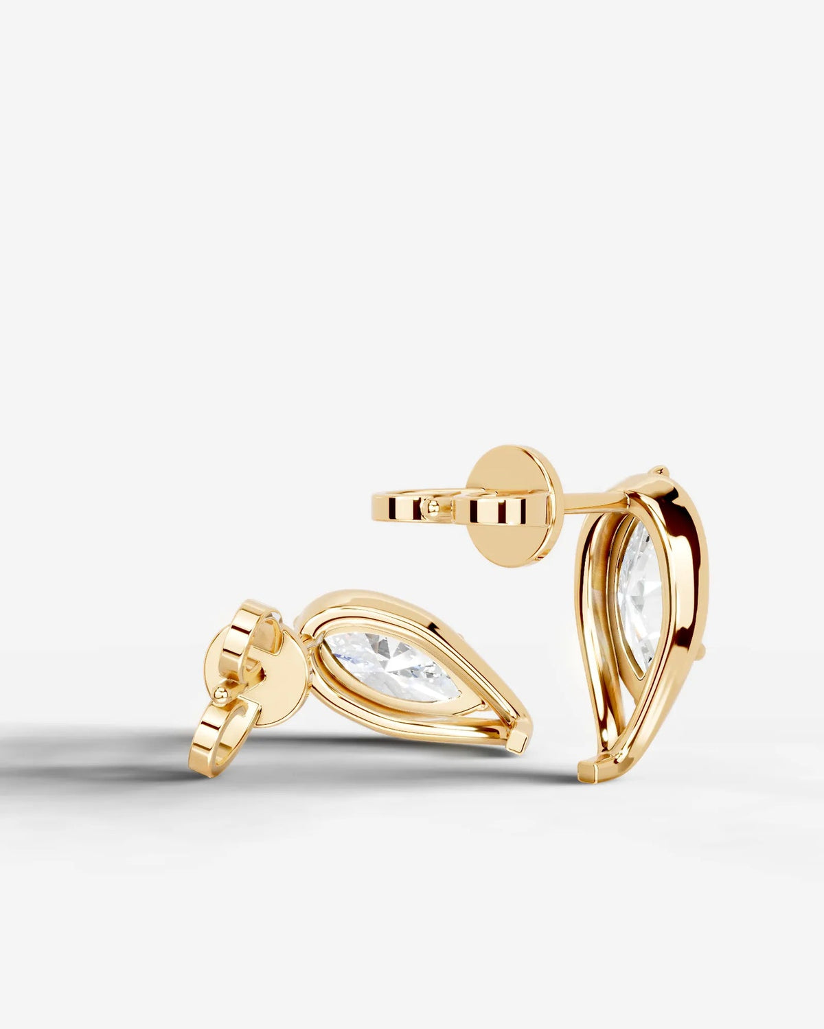 Lab Grown Diamond Marquise Swirl Stud Earrings