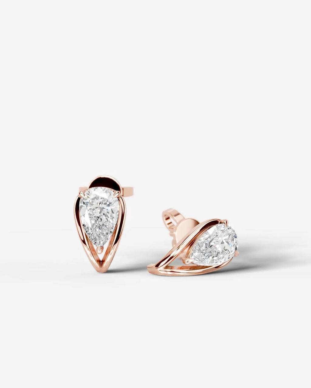Lab Grown Diamond Pear Swirl Stud Earrings