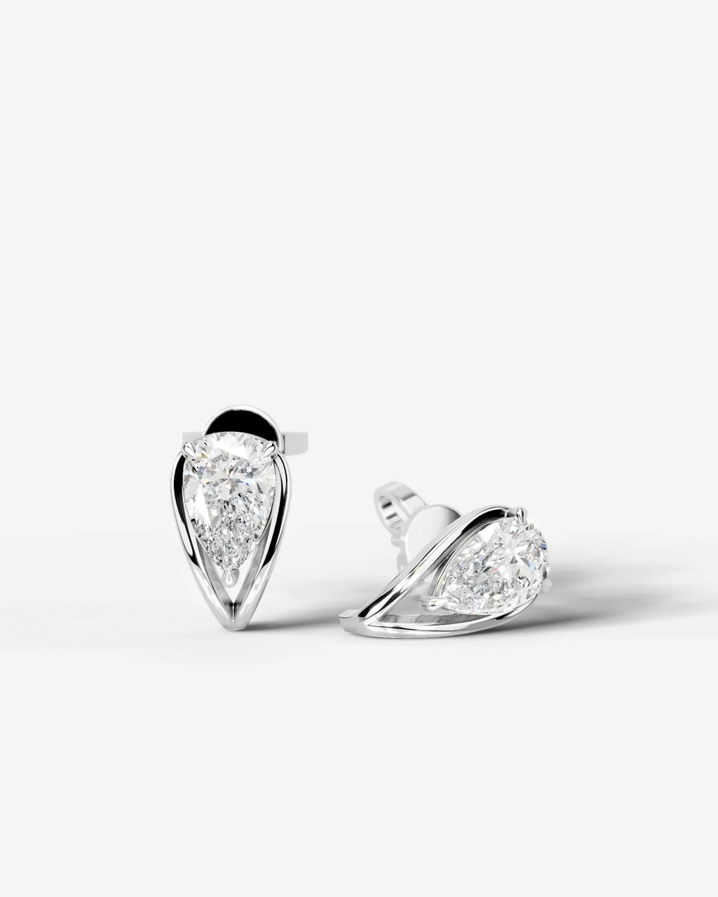 Lab Grown Diamond Pear Swirl Stud Earrings