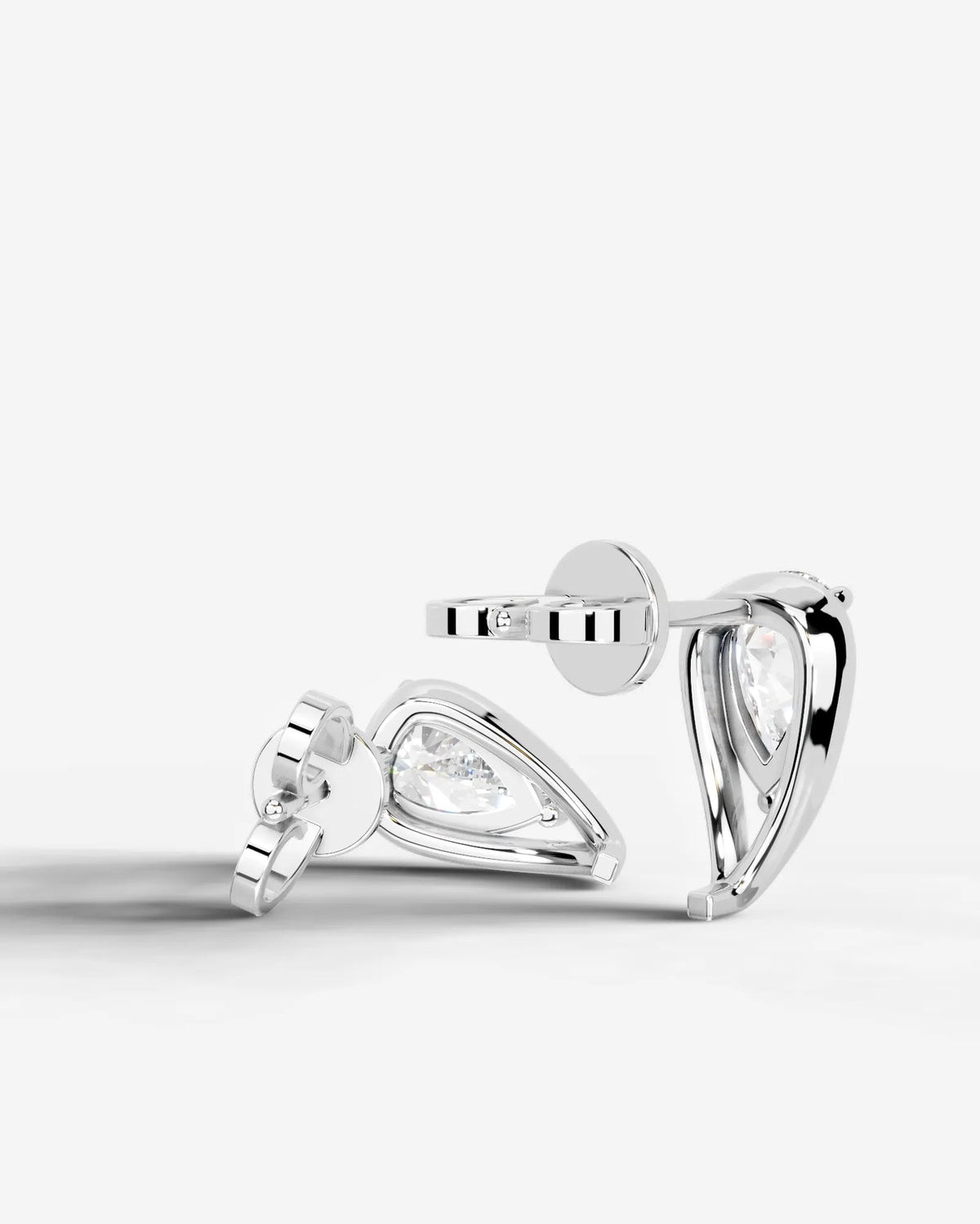 Lab Grown Diamond Pear Swirl Stud Earrings