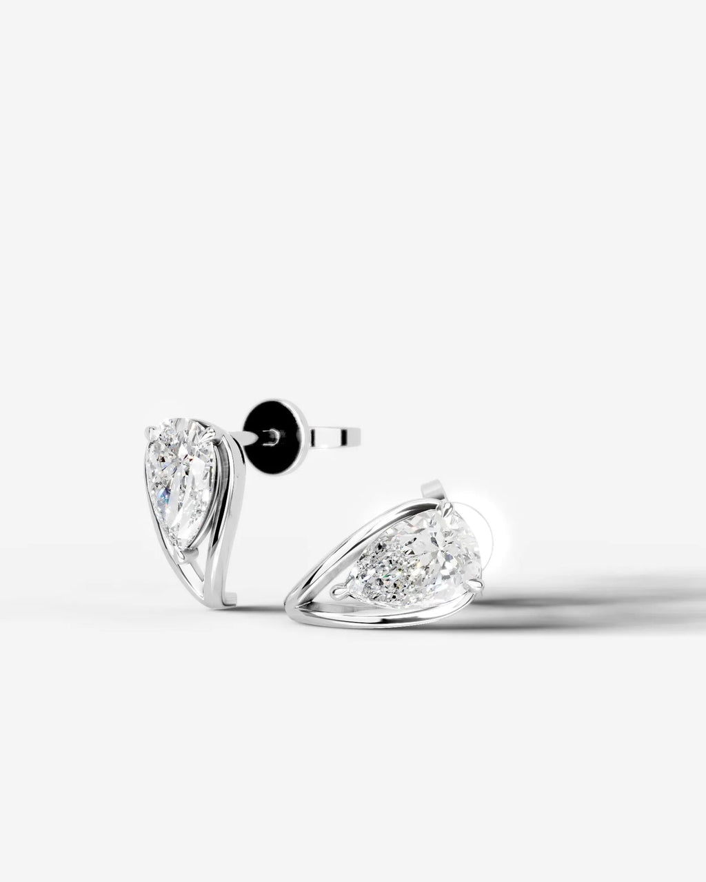 Lab Grown Diamond Pear Swirl Stud Earrings