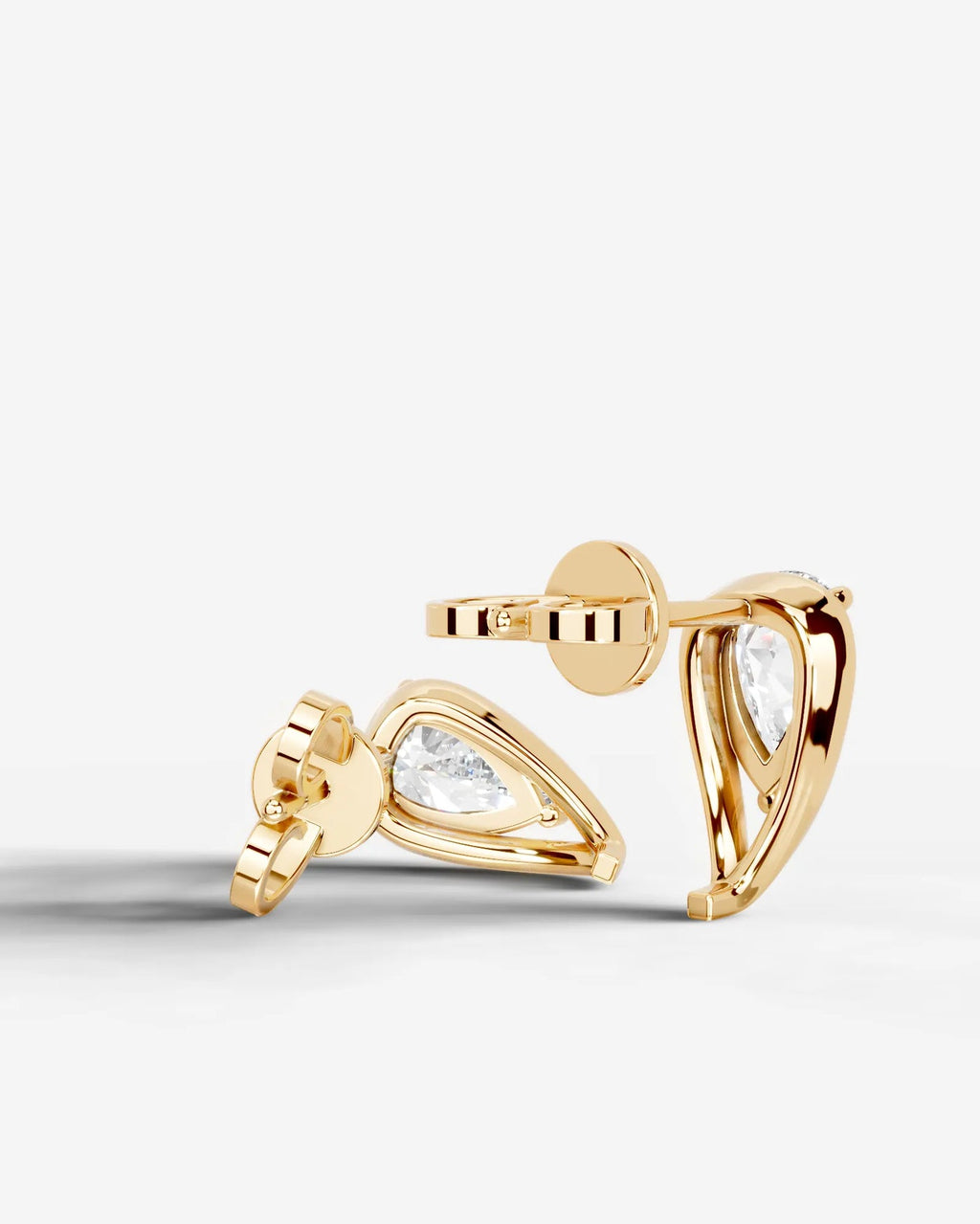 Lab Grown Diamond Pear Swirl Stud Earrings