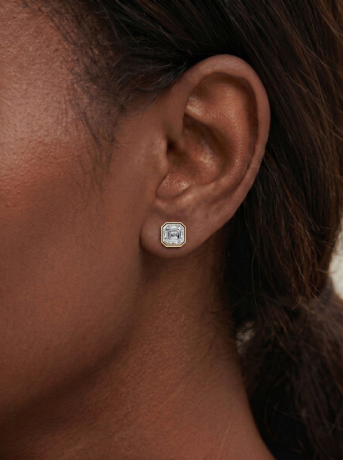 Lab Grown Diamond Asscher Frame Earrings