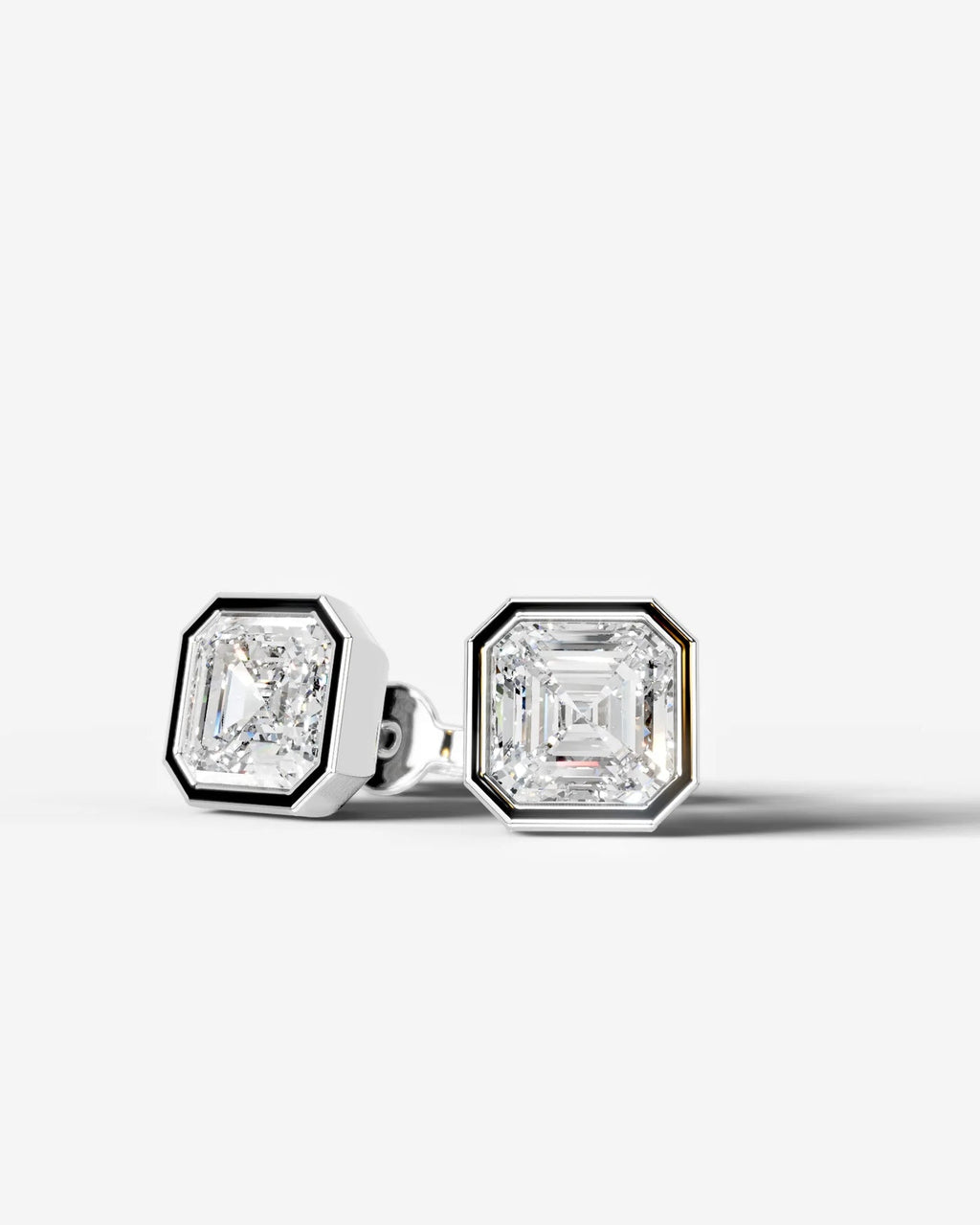 Lab Grown Diamond Asscher Frame Earrings