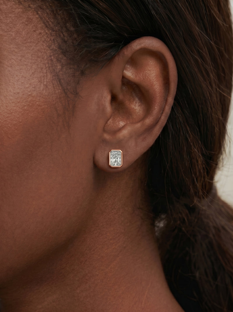 Lab Grown Diamond Deco Frame Earrings