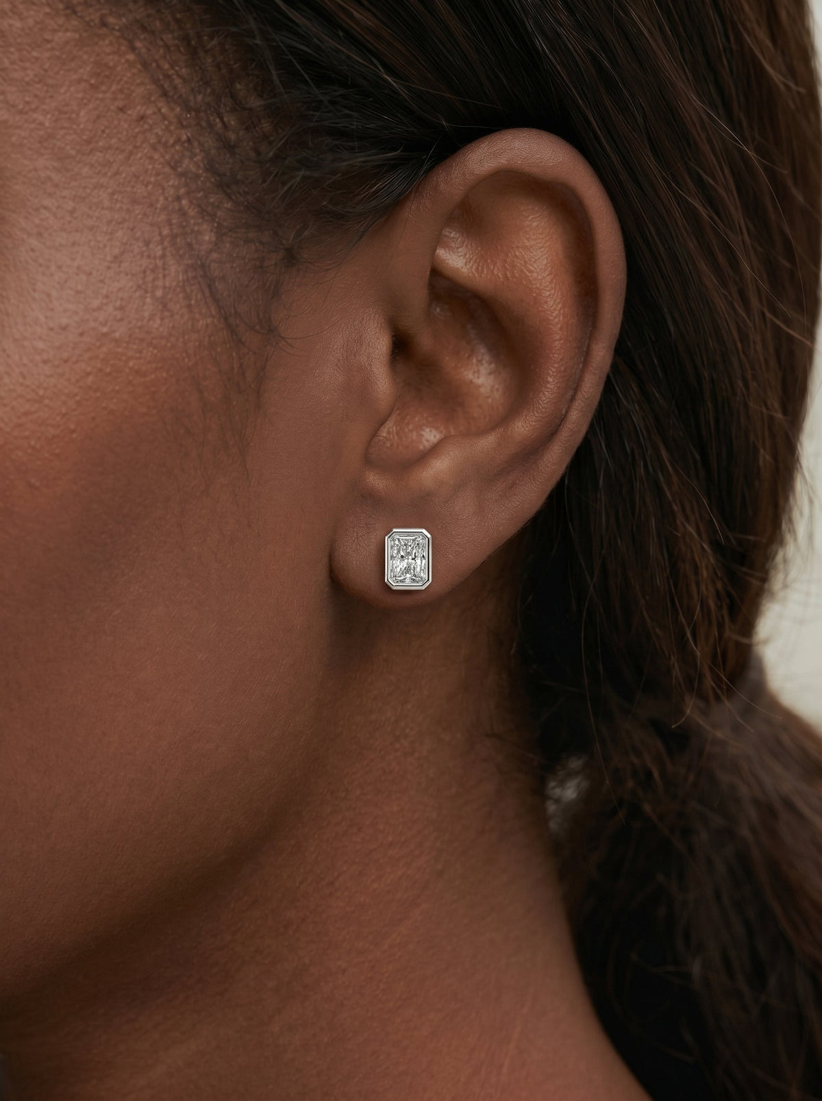 Lab Grown Diamond Deco Frame Earrings