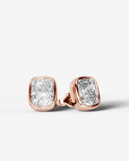 Lab Grown Diamond Cushion Button Earrings