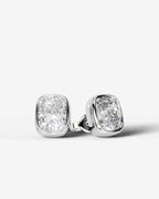 Lab Grown Diamond Cushion Button Earrings