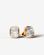 Lab Grown Diamond Cushion Button Earrings
