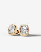 Lab Grown Diamond Cushion Button Earrings