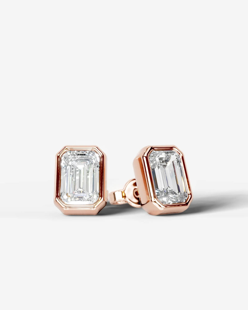 Lab Grown Diamond Emerald Frame Earrings