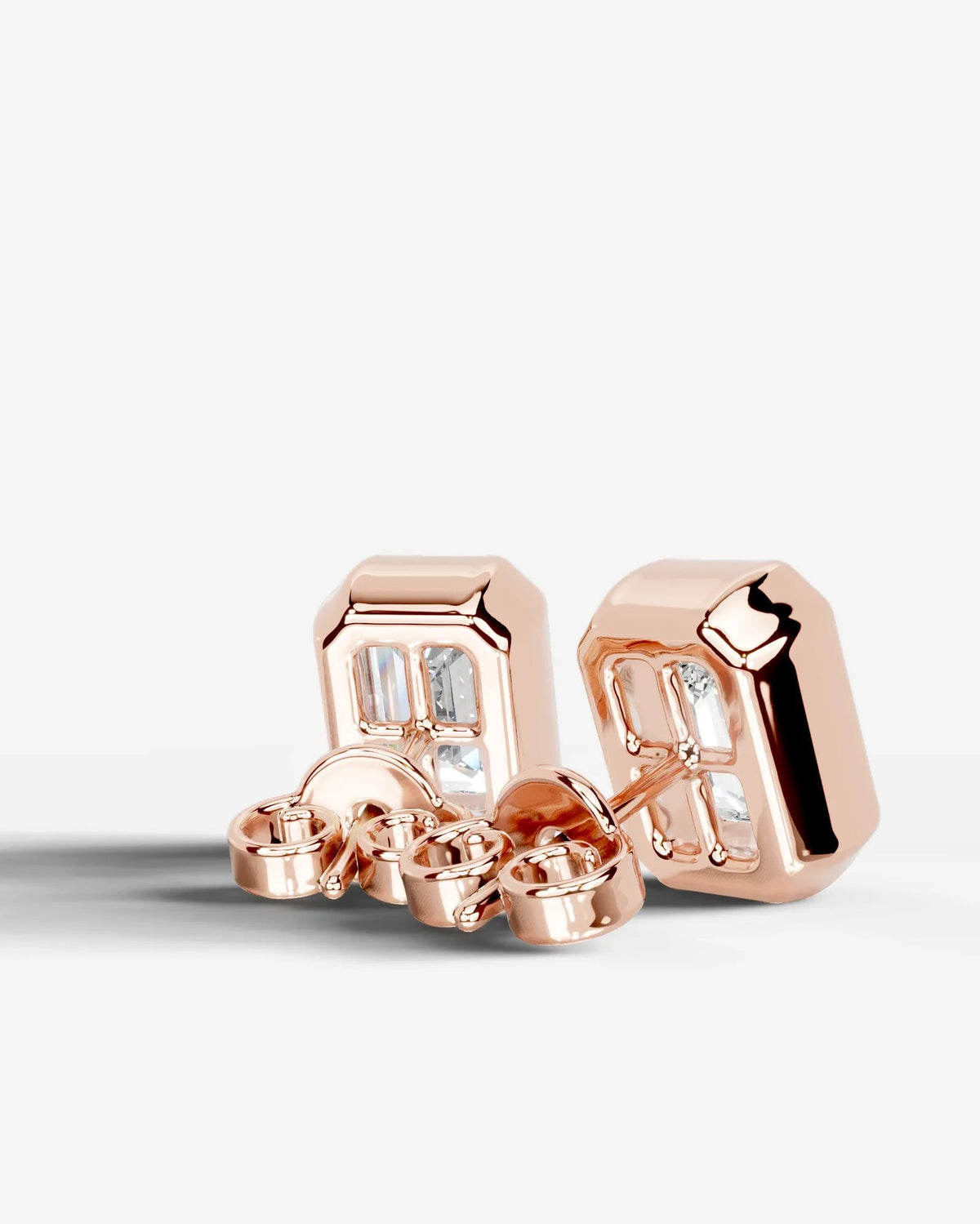 Lab Grown Diamond Emerald Frame Earrings