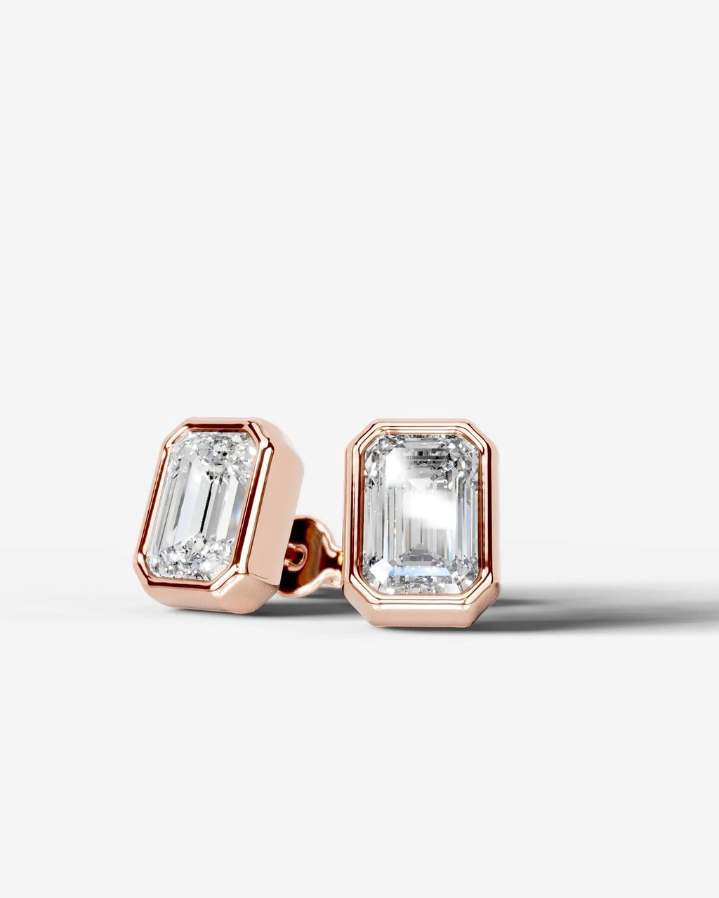 Lab Grown Diamond Emerald Frame Earrings