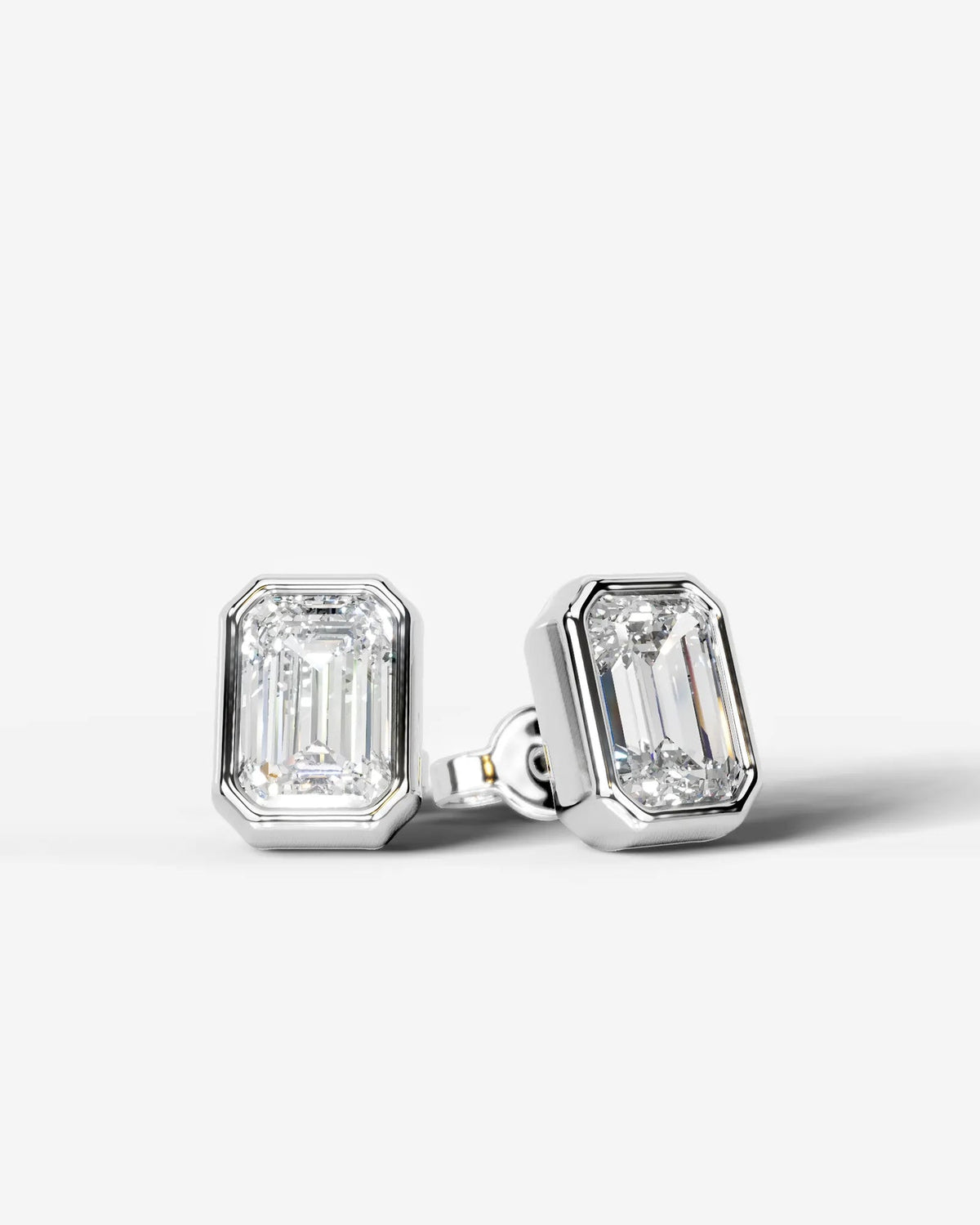 Lab Grown Diamond Emerald Frame Earrings